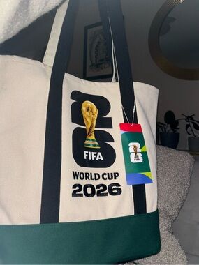 FIFA World Cup 2026 Beige and Green Canvas Tote